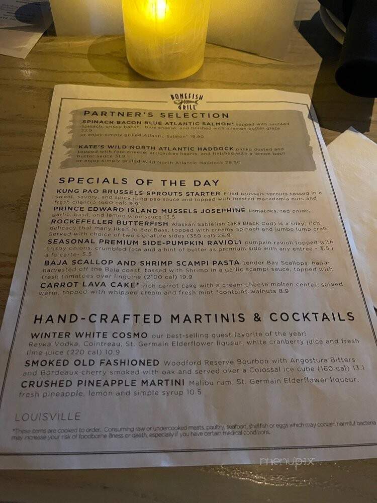 Bonefish Grill - Louisville, KY menu_pic