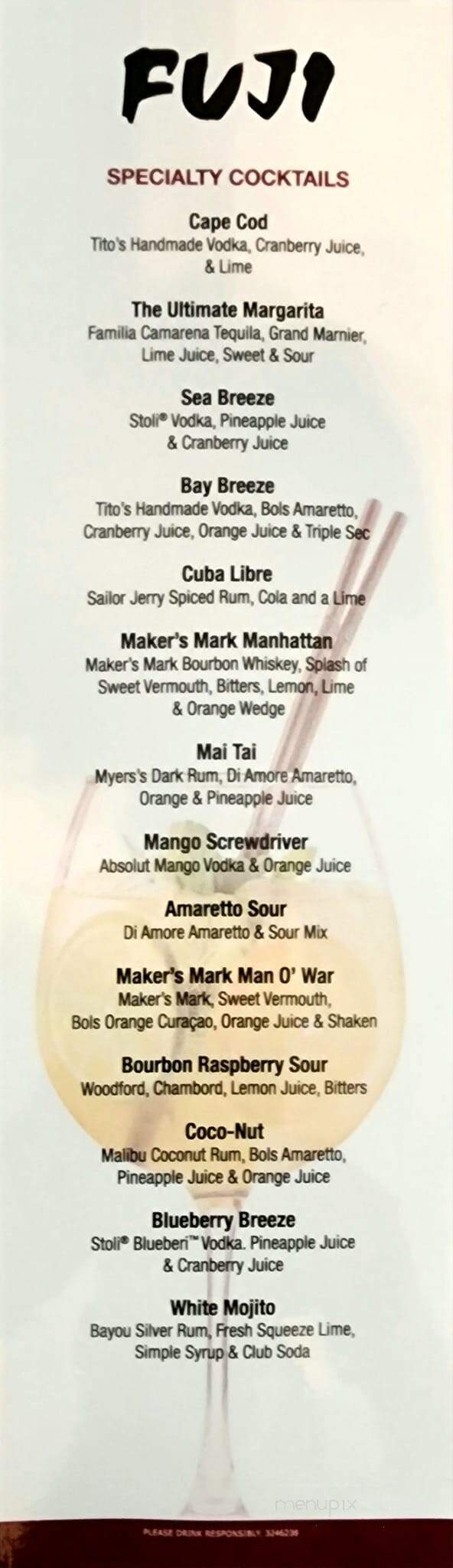 Fuji Japanese Steakhouse - Louisville, KY menu_pic