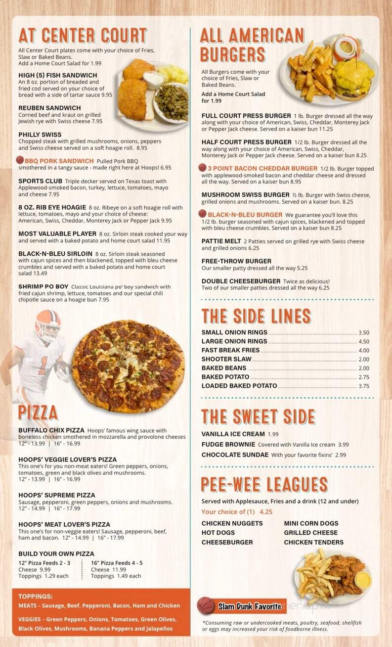 Hoops Grill & Sports Bar - Louisville, KY menu_pic
