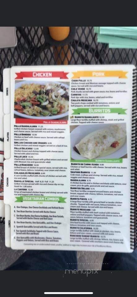 Guadalajara Mexican Restaurant - Danville, KY menu_pic
