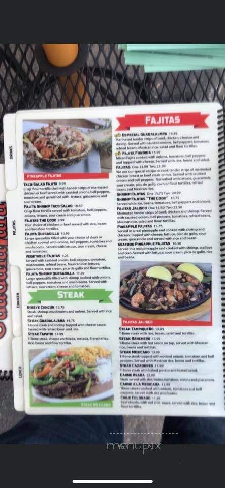 Guadalajara Mexican Restaurant - Danville, KY menu_pic