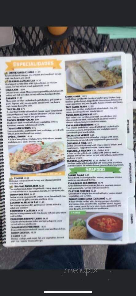 Guadalajara Mexican Restaurant - Danville, KY menu_pic