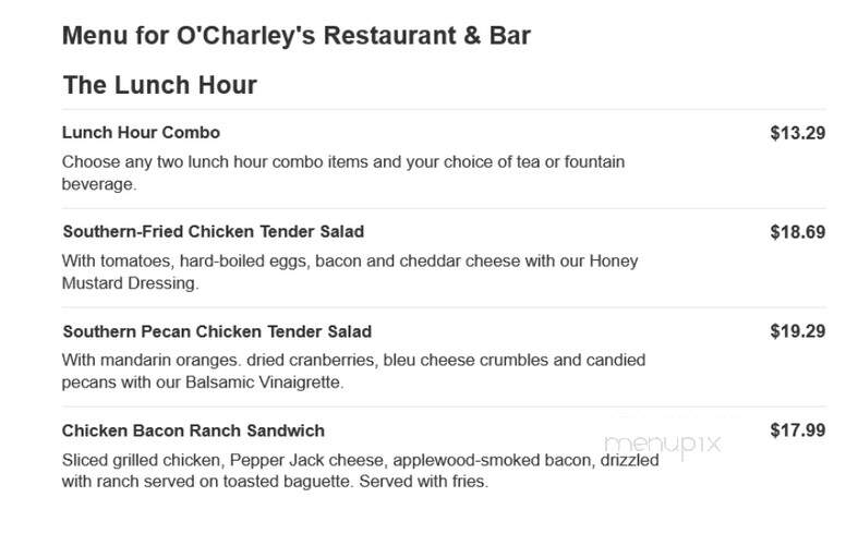 O'Charley's - Richmond, KY menu_pic
