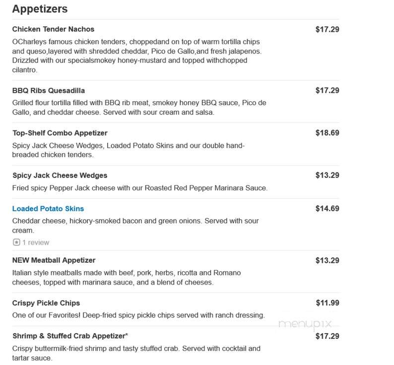O'Charley's - Richmond, KY menu_pic