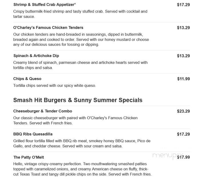 O'Charley's - Richmond, KY menu_pic