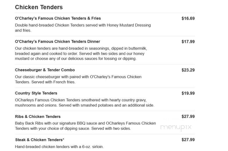 O'Charley's - Richmond, KY menu_pic