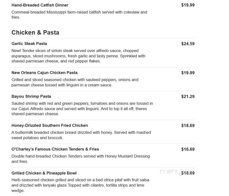 O'Charley's - Richmond, KY menu_pic