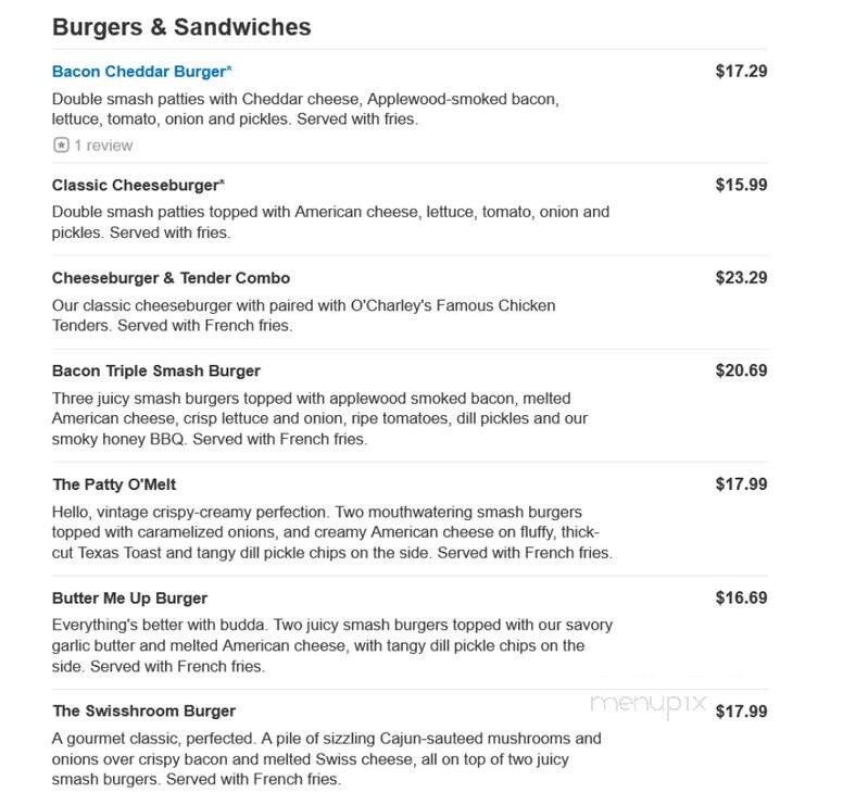 O'Charley's - Richmond, KY menu_pic