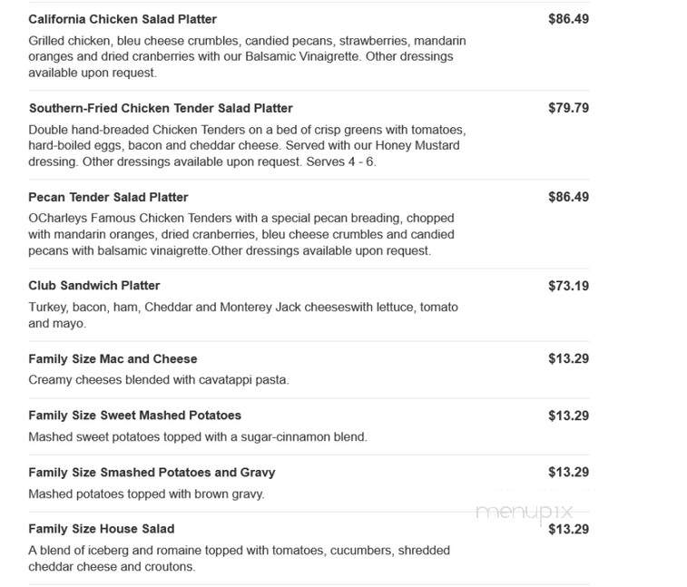 O'Charley's - Richmond, KY menu_pic