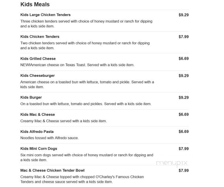 O'Charley's - Richmond, KY menu_pic