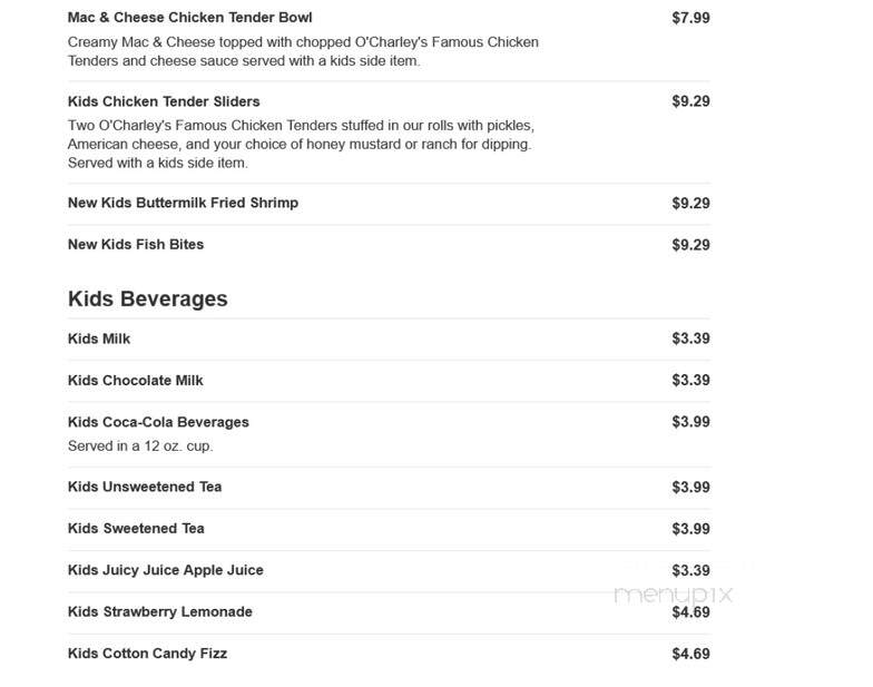 O'Charley's - Richmond, KY menu_pic