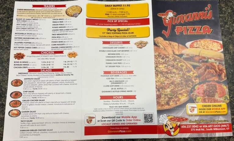 Giovanni's - South Williamson, KY menu_pic