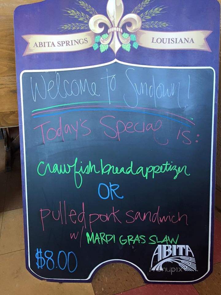 Sundown Tavern Patio & Grill - Ruston, LA menu_pic