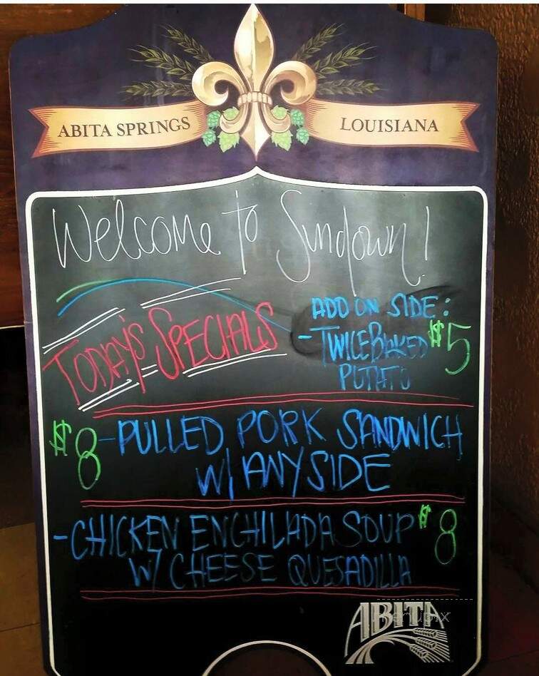 Sundown Tavern Patio & Grill - Ruston, LA menu_pic