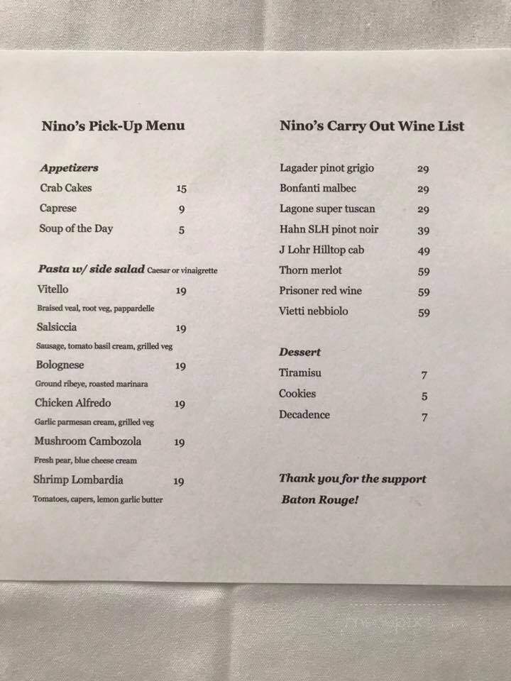 Nino's Italian Restaurant - Baton Rouge, LA