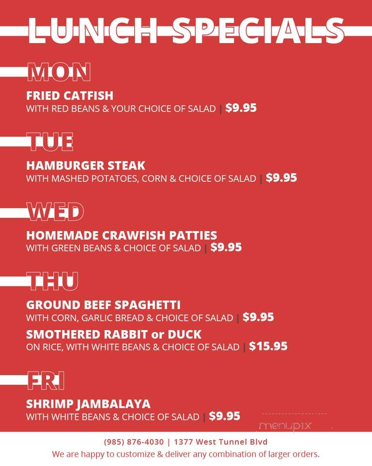 Big Al's Seafood Market - Houma, LA menu_pic