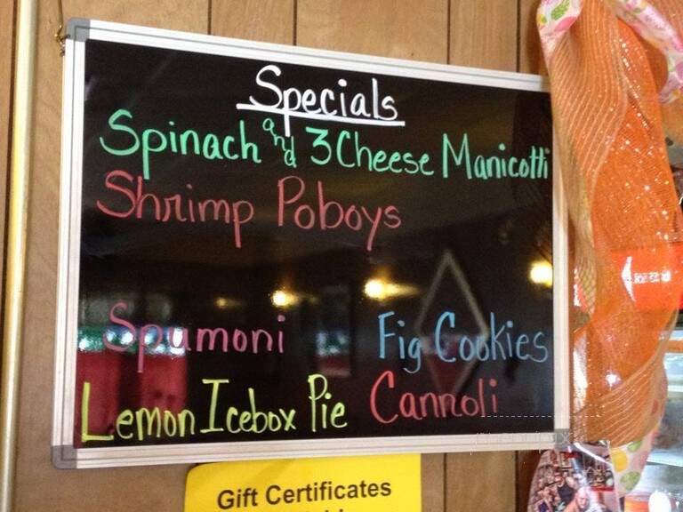 Gio's Pizza & Spaghetti House - Metairie, LA menu_pic