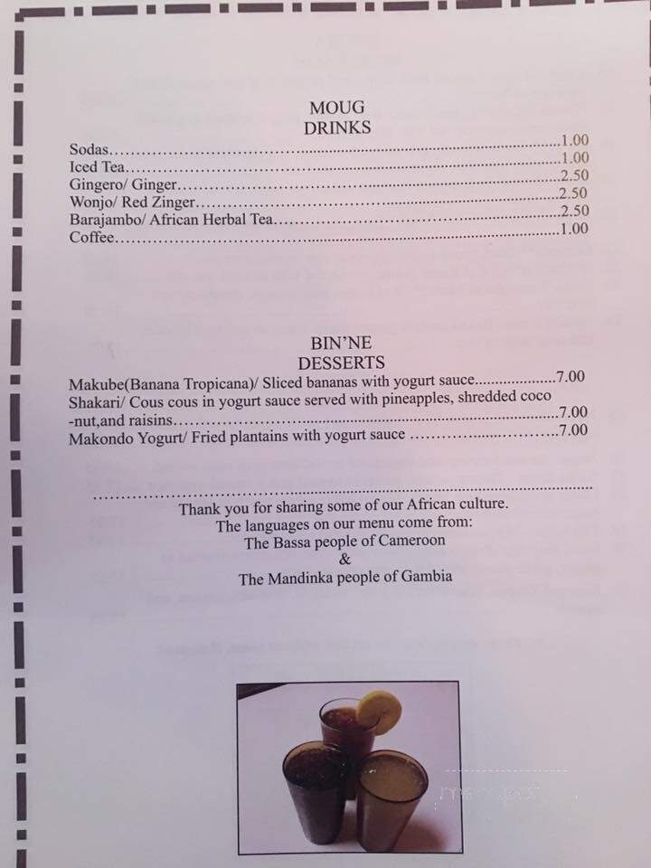 Bennachin Restaurant - New Orleans, LA menu_pic