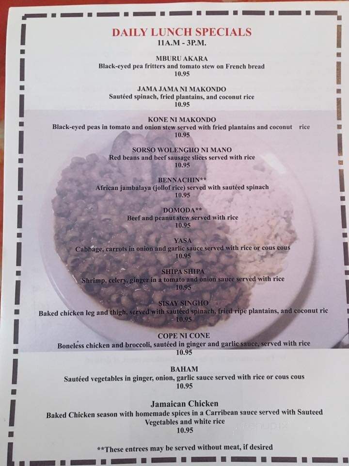 Bennachin Restaurant - New Orleans, LA menu_pic