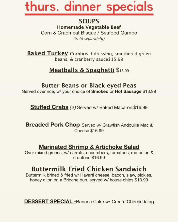 T Le Blanc's Creole Kitchen - Slidell, LA menu_pic
