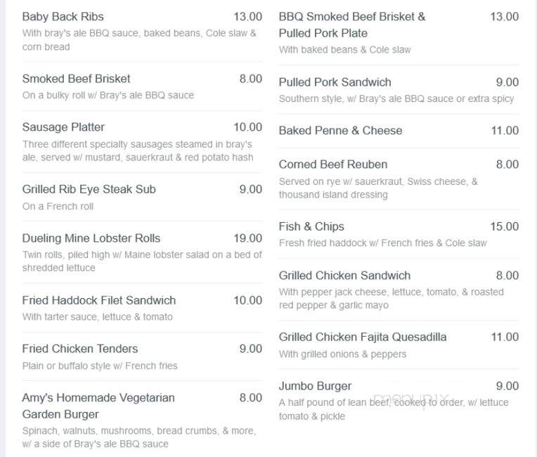Bray's Brew Pub & Eatery - Naples, ME menu_pic