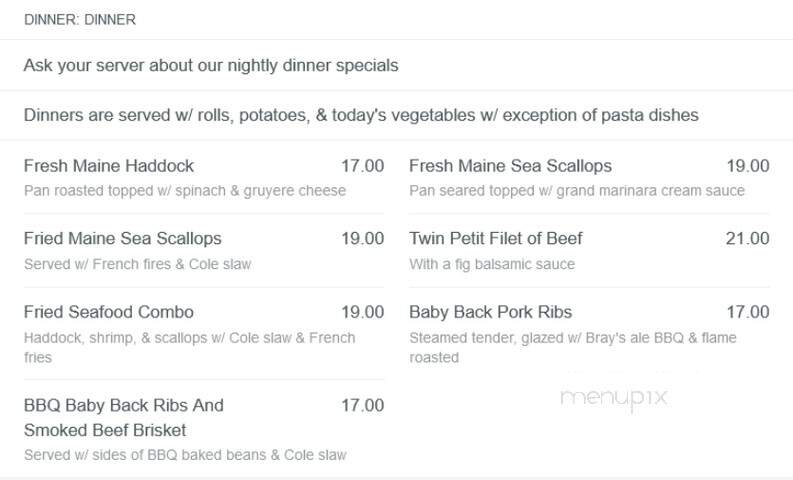 Bray's Brew Pub & Eatery - Naples, ME menu_pic