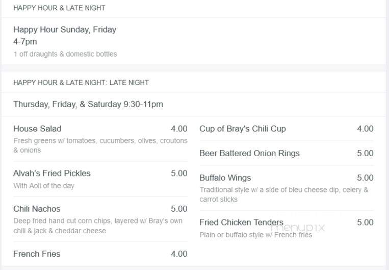 Bray's Brew Pub & Eatery - Naples, ME menu_pic