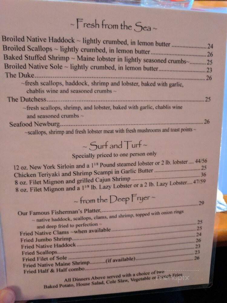 Mabels Lobster Claw - Kennebunkport, ME menu_pic