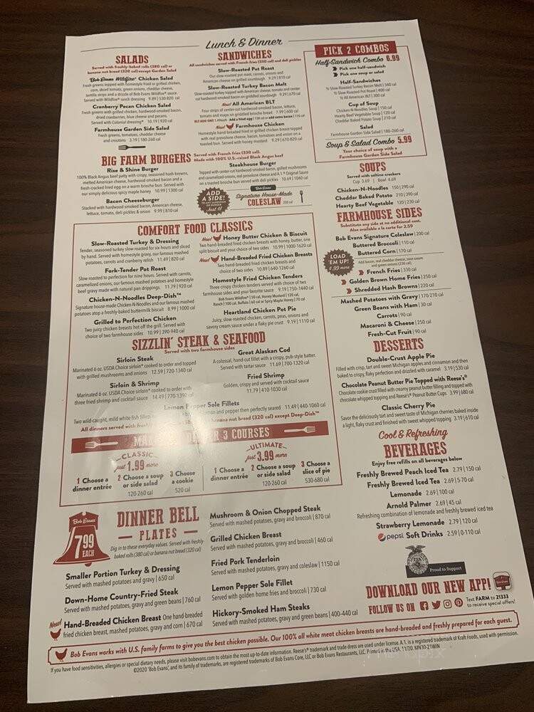 Bob Evans Restaurant - Waldorf, MD menu_pic