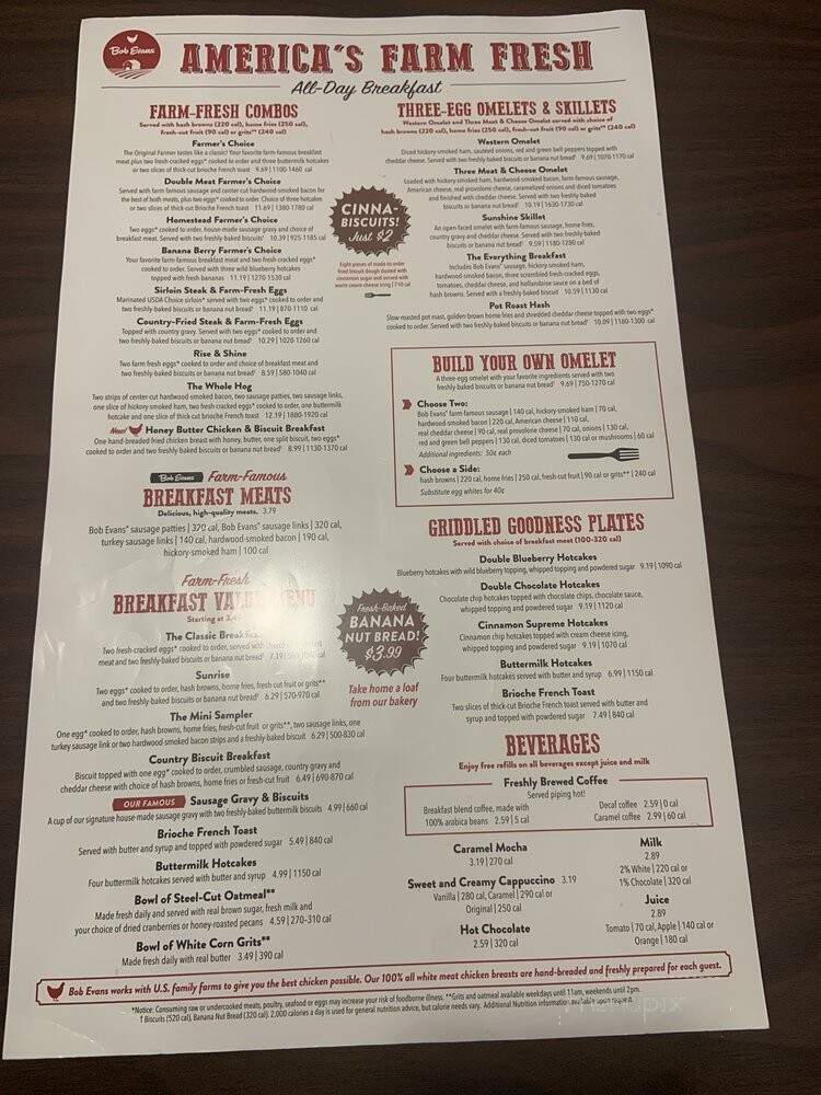 Bob Evans Restaurant - Waldorf, MD menu_pic