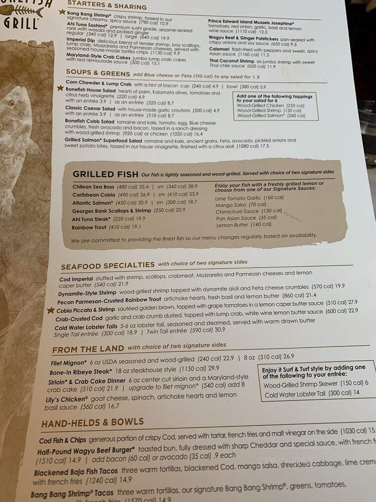 Bonefish Grill - Frederick, MD menu_pic