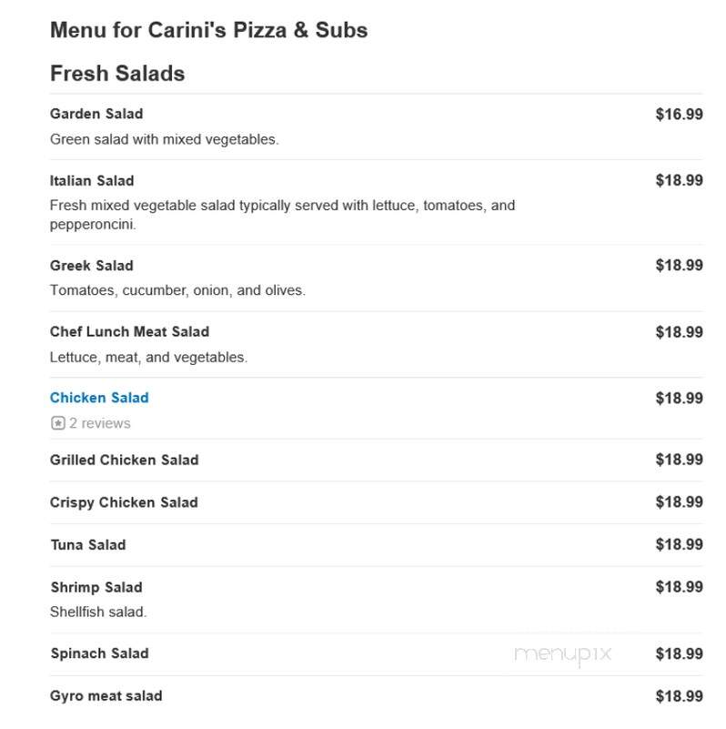 Carini's Pizza & Subs - Pasadena, MD