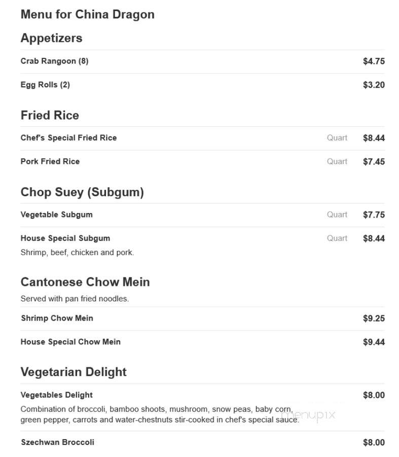China Dragon - Jessup, MD menu_pic