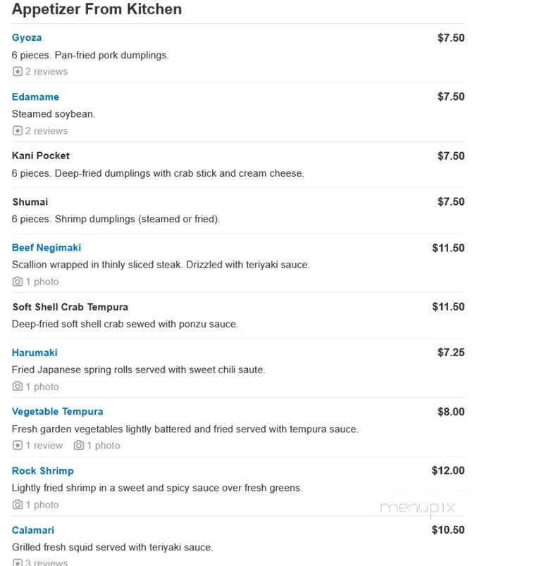 Fuji Japanese Steak Seafood Hs - Edgewater, MD menu_pic