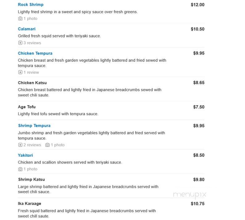 Fuji Japanese Steak Seafood Hs - Edgewater, MD menu_pic