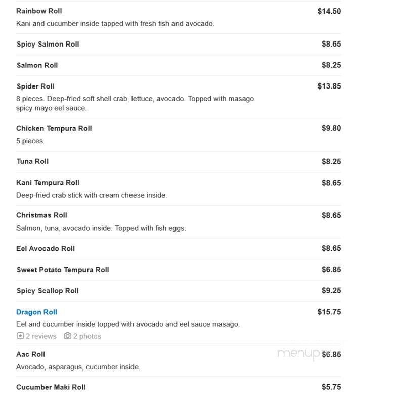 Fuji Japanese Steak Seafood Hs - Edgewater, MD menu_pic