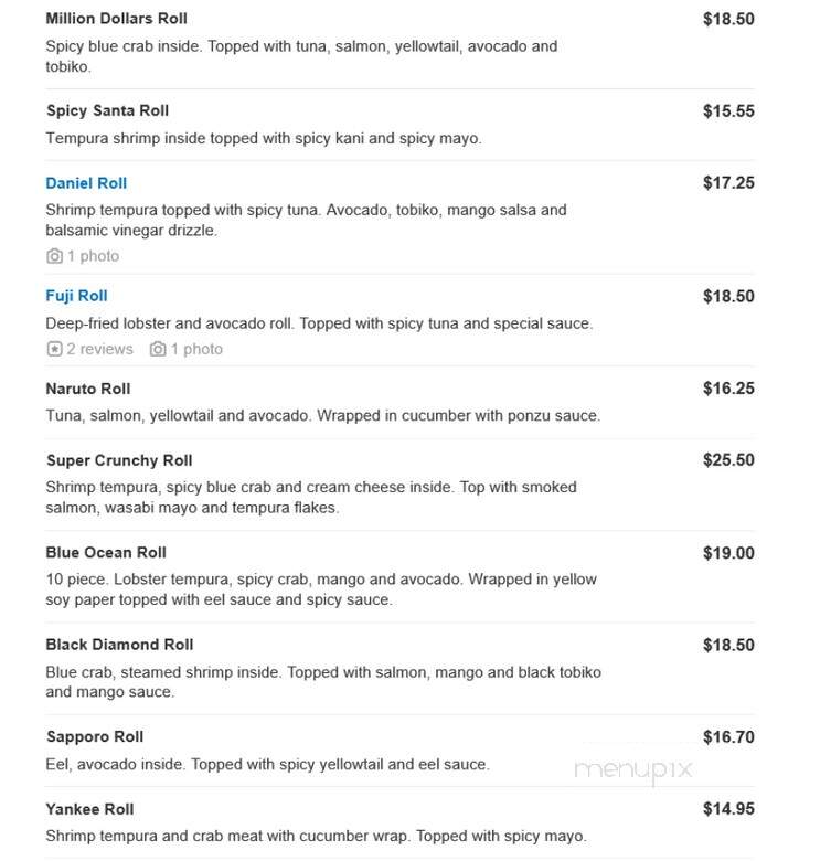 Fuji Japanese Steak Seafood Hs - Edgewater, MD menu_pic