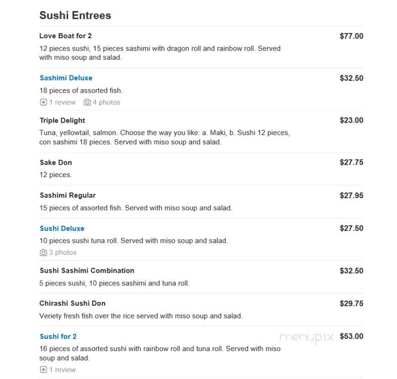 Fuji Japanese Steak Seafood Hs - Edgewater, MD menu_pic