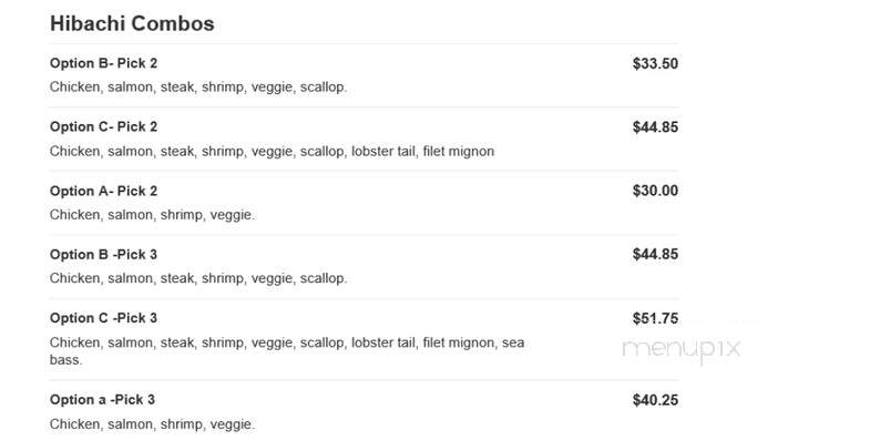 Fuji Japanese Steak Seafood Hs - Edgewater, MD menu_pic