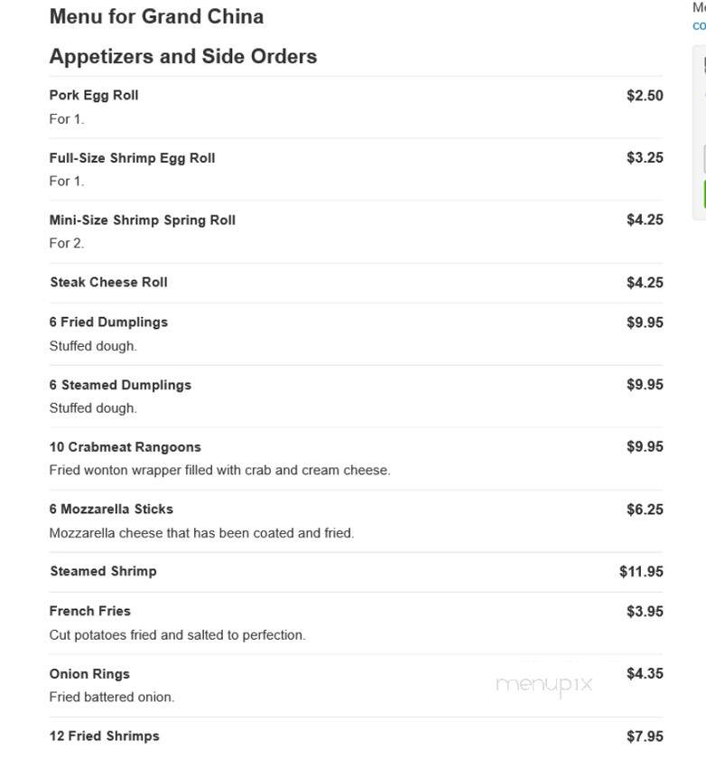 Grand China - Mount Rainier, MD menu_pic