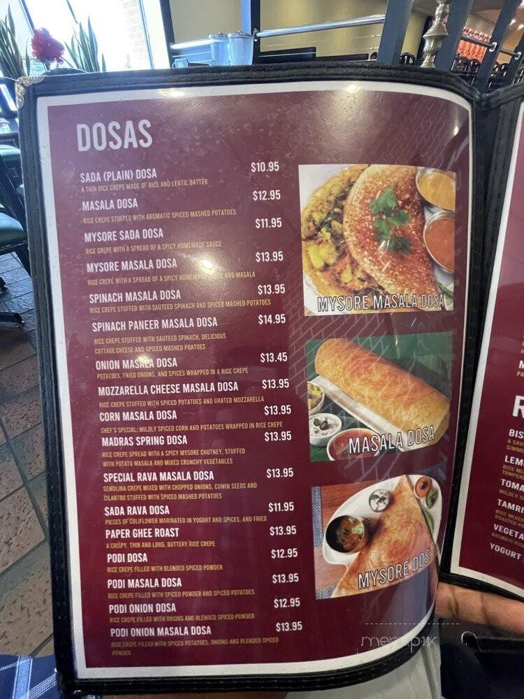 Madras Palace - Gaithersburg, MD menu_pic