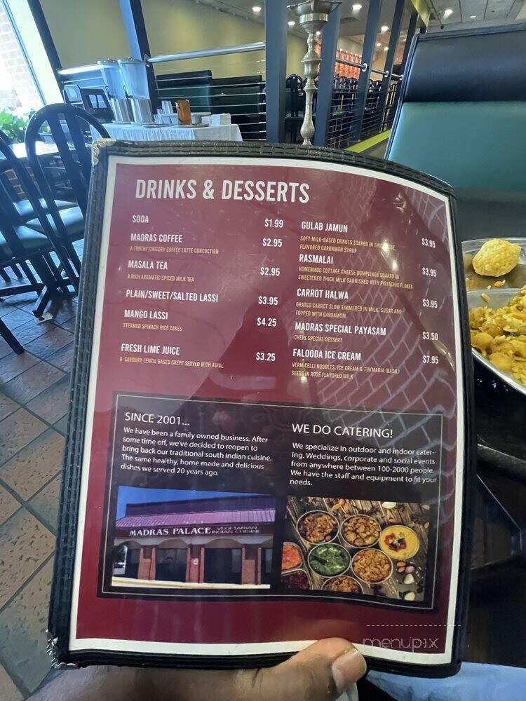 Madras Palace - Gaithersburg, MD menu_pic