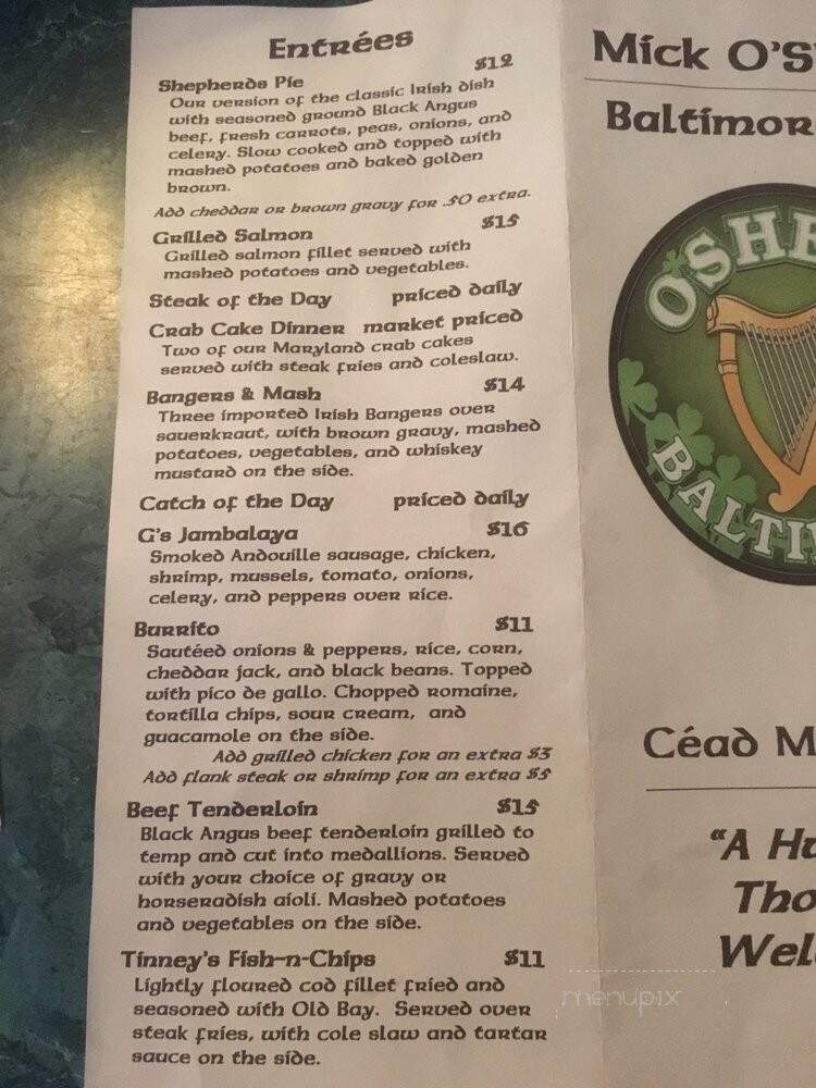Mick O'Shea's Irish Pub - Baltimore, MD