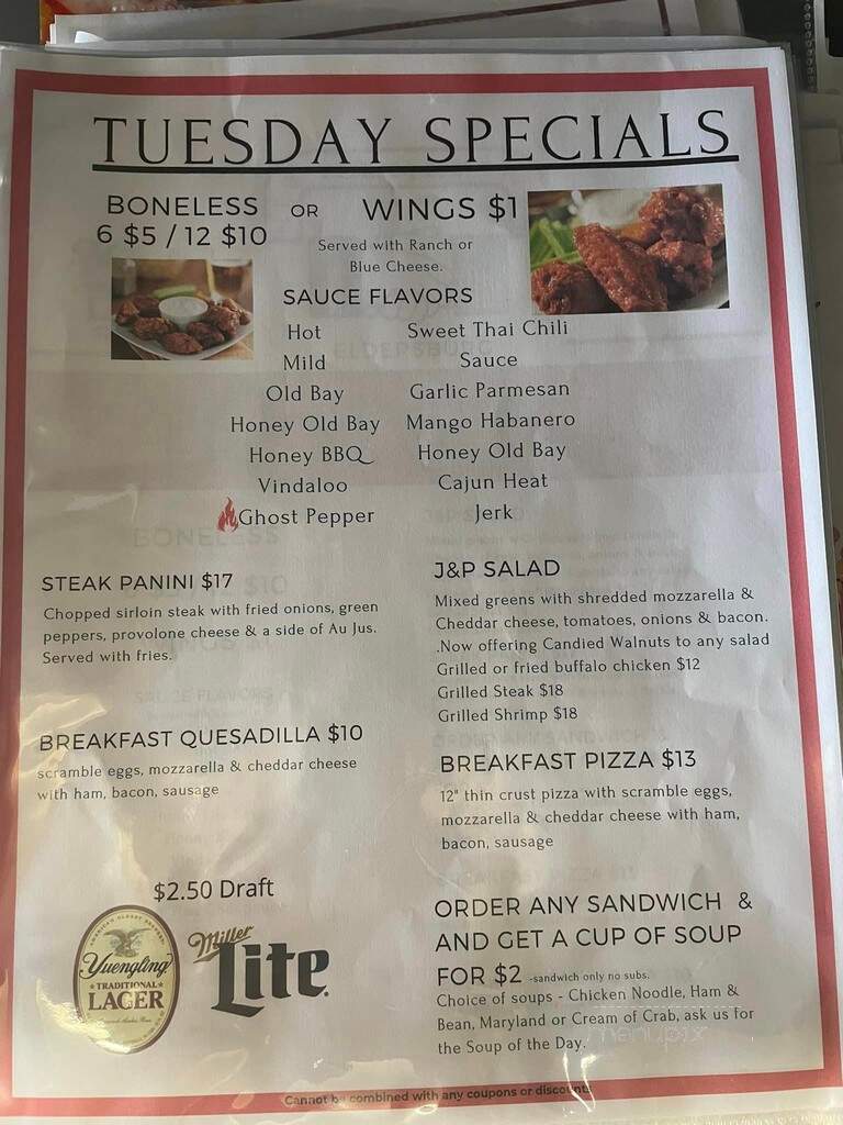 New York J & P Pizza - Finksburg, MD menu_pic