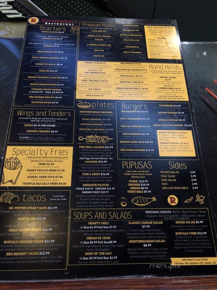 Remington's - Beltsville, MD menu_pic