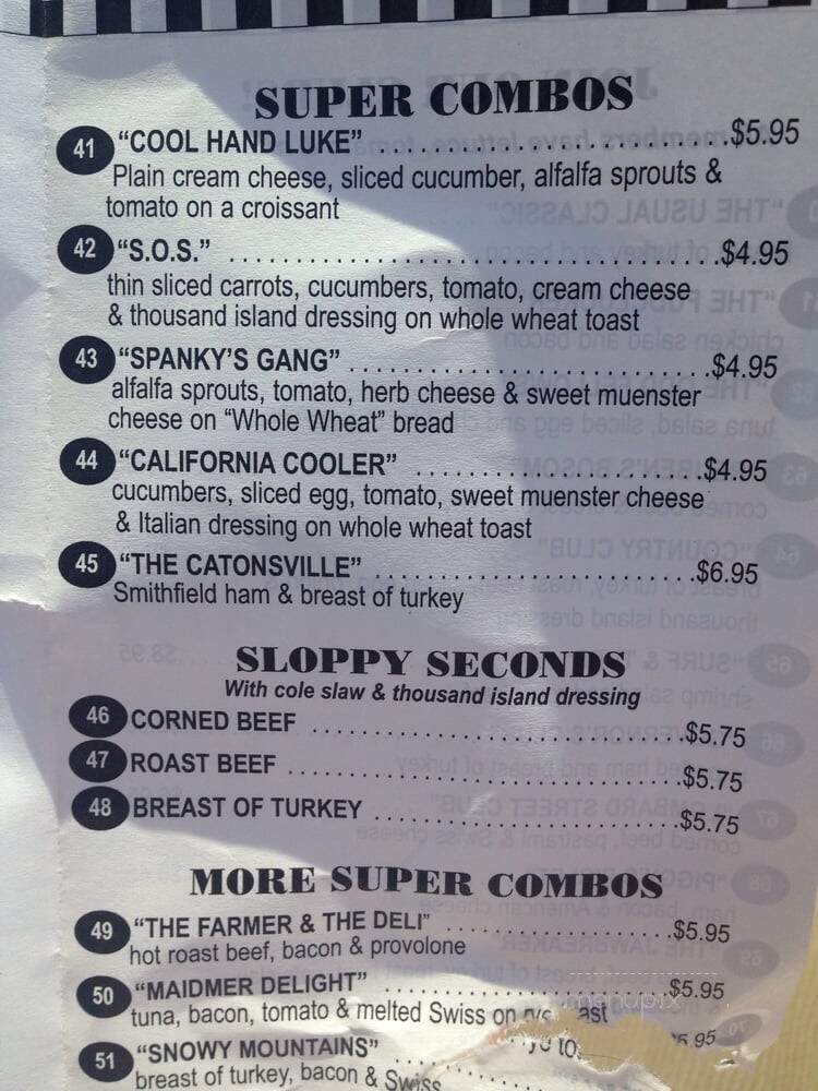 Taneytown Deli & Sandwich Shopp - Catonsville, MD menu_pic