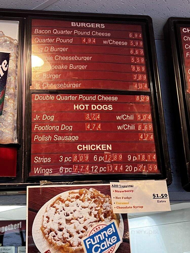 Tastee Freez - North Beach, MD menu_pic