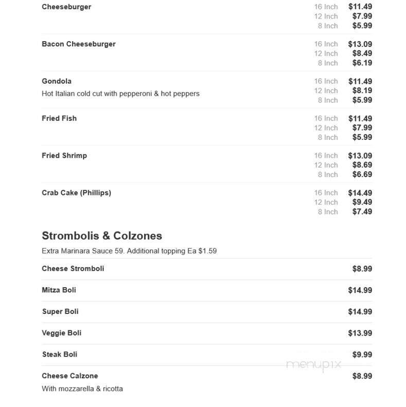 Tim's Pizza & Subs - Salisbury, MD menu_pic
