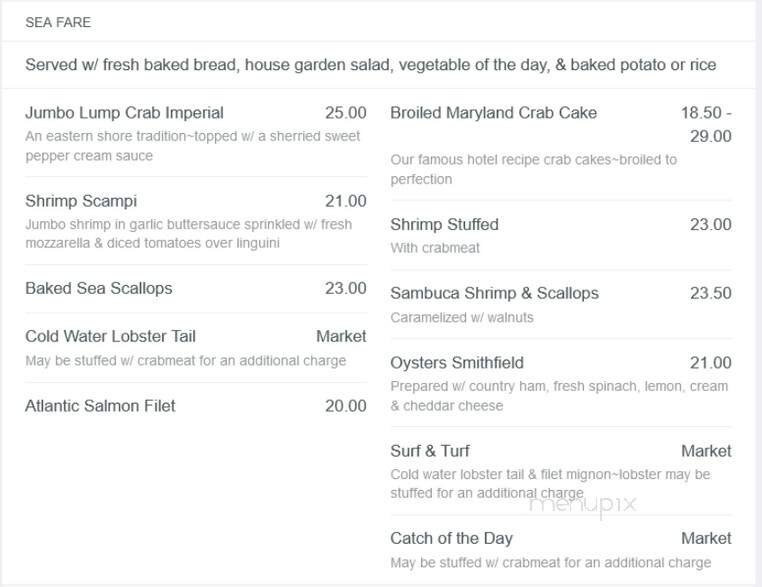 Union Hotel Restaurant - Port Deposit, MD menu_pic