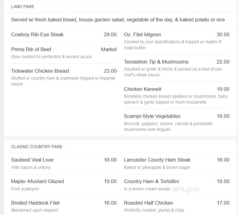 Union Hotel Restaurant - Port Deposit, MD menu_pic